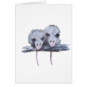 Cartão De "cartão vertical dois gambás"