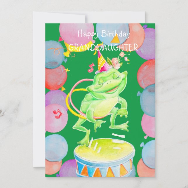 Cartão de Cartões de aniversários da neta. (Frente)