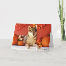 Cartão de cartões de natal da queda do lobo