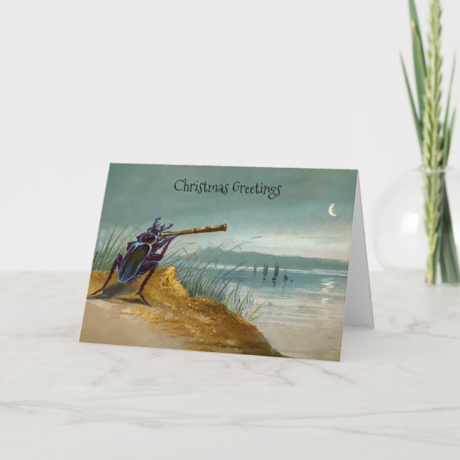 Cartão de Cartões de natal de besouro vitoriano (Frente)