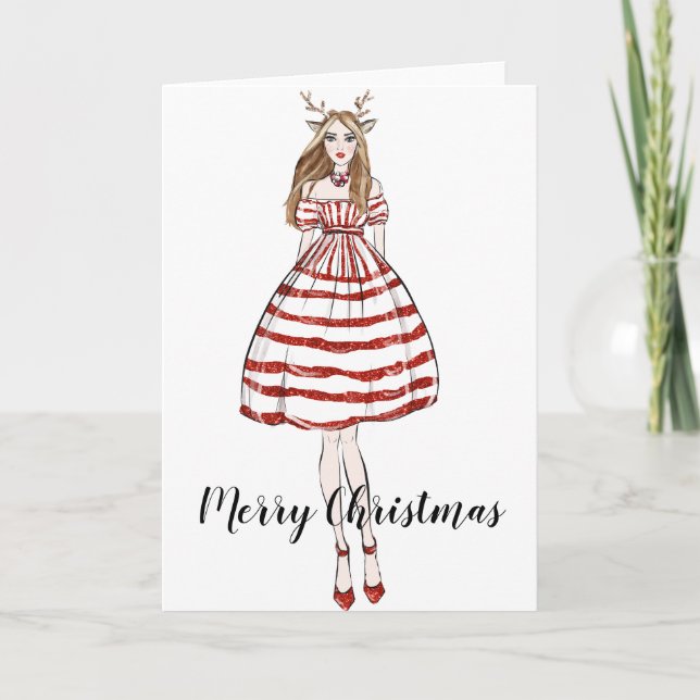 Cartão de Cartões de natal de Feliz Natal Dobrado (Frente)