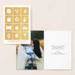 Cartão de Cartões de natal de ícones de alumínio d<br><div class="desc">Personalize o texto personalizado acima. Você pode encontrar outros itens de coordenação em nossos "Feriados de Folha Ouro".</div>