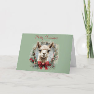 Cartão de Cartões de natal de Natal Cute Alpaca