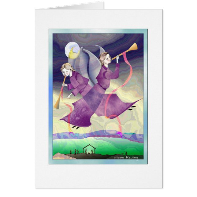 Cartão de Cartões de natal de Natal de Ângulos Cru (Frente)