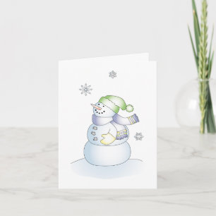 Cartão de Cartões de natal de Natal Feliz Snowman