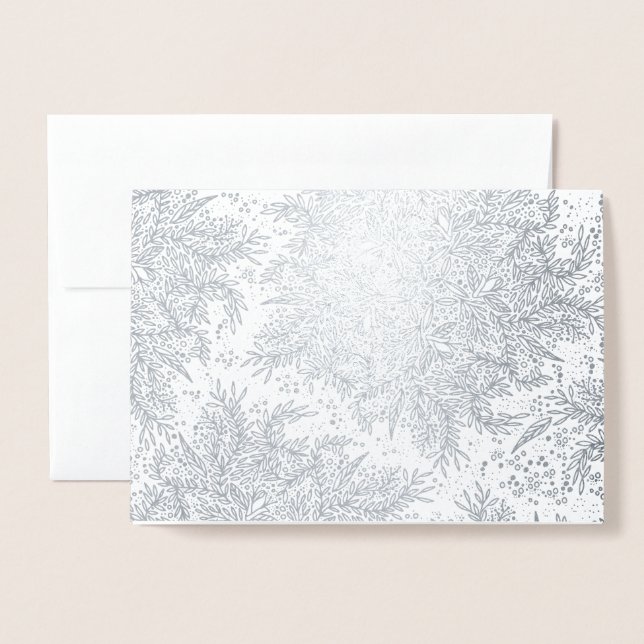 Cartão de Cartões de natal de Natal Silver Kraft F (Frente com envelope)