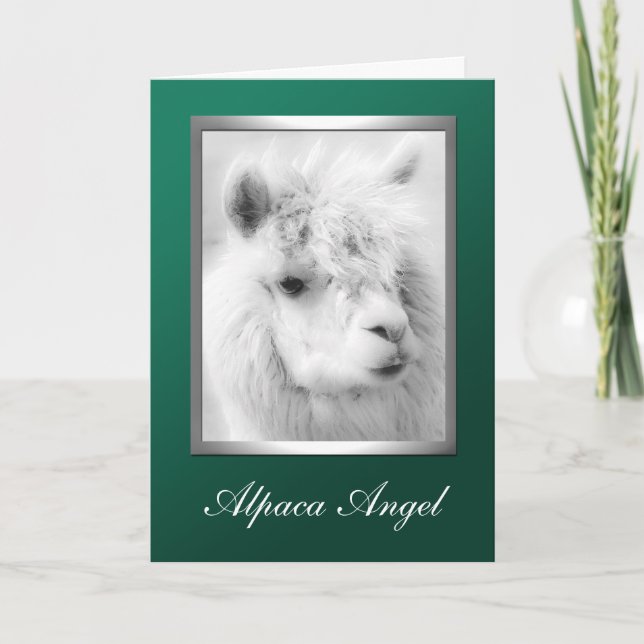Cartão de Cartões de natal de Natal Verde Alpaca A (Frente)