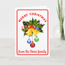 Cartão de Cartões de natal de Texto Personalizado