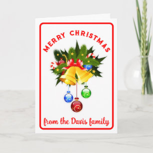 Cartão de Cartões de natal de Texto Personalizado