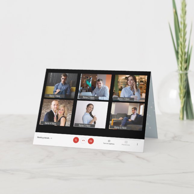 Cartão de Cartões de natal de Zoom de 6 Pontos Eng (Frente)