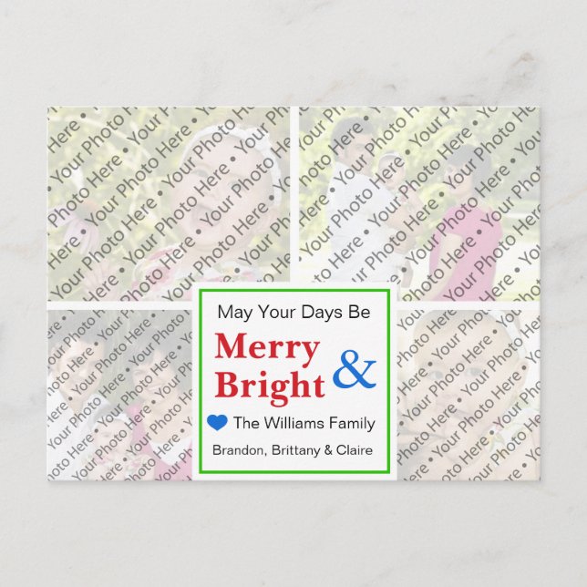 Cartão de cartões de natal do Natal com fotos (Frente)