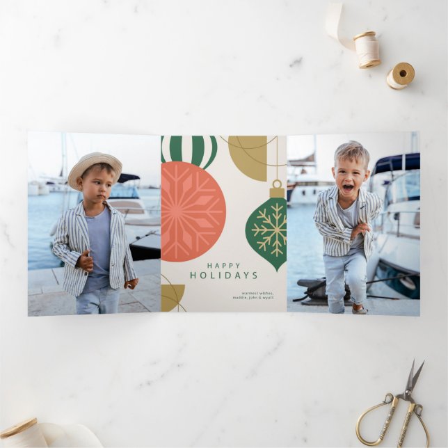 Cartão de Cartões de natal Festivo Elegante (Dentro)