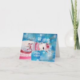 Cartão de Cartões de natal Llama para bebês de Nat