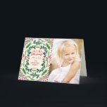 Cartão de Cartões de natal para Bênçãos de Natal<br><div class="desc">Substitua a foto de modelo por uma imagem própria antes de comprar.</div>