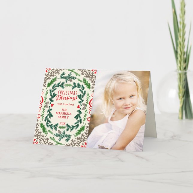 Cartão de Cartões de natal para Bênçãos de Natal (Frente)
