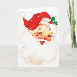 Cartão de cartões de natal retro do papai noel