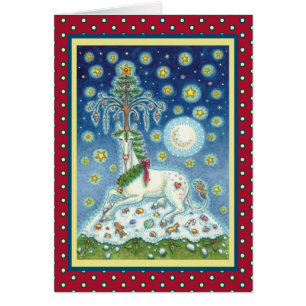 CARTÃO DE CARTÕES DE NATAL UNICORN DE NATAL MÁGICO