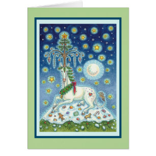 CARTÃO DE CARTÕES DE NATAL UNICORN DE NATAL MÁGICO