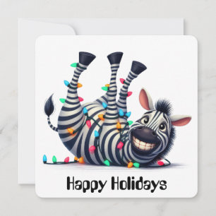 Cartão de Cartões de natal Zebra Engraçado