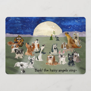 Cartão de Cartoon de Cães de Natal 5" x 7" Convi