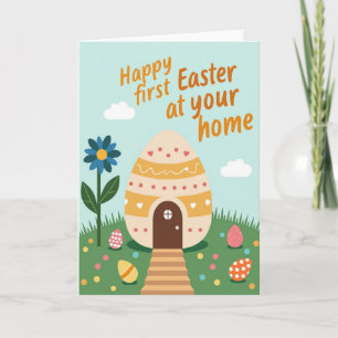 Cartão de Casa de Ovum Decorado de Primavera