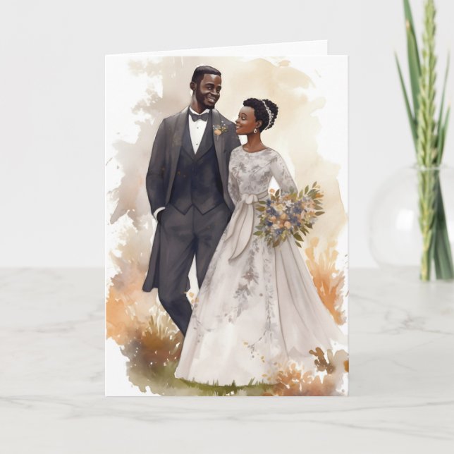 Cartão de Casal Preto de Namorados de Aniversário  (Frente)