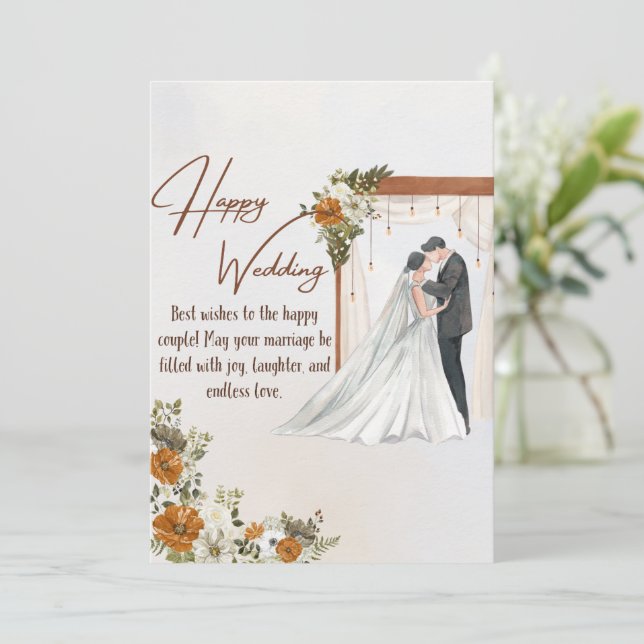cartão de casamento (Em pé/Frente)
