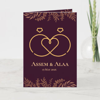 cartão de casamento