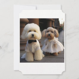 Cartão de Casamento Amante de Cachorro