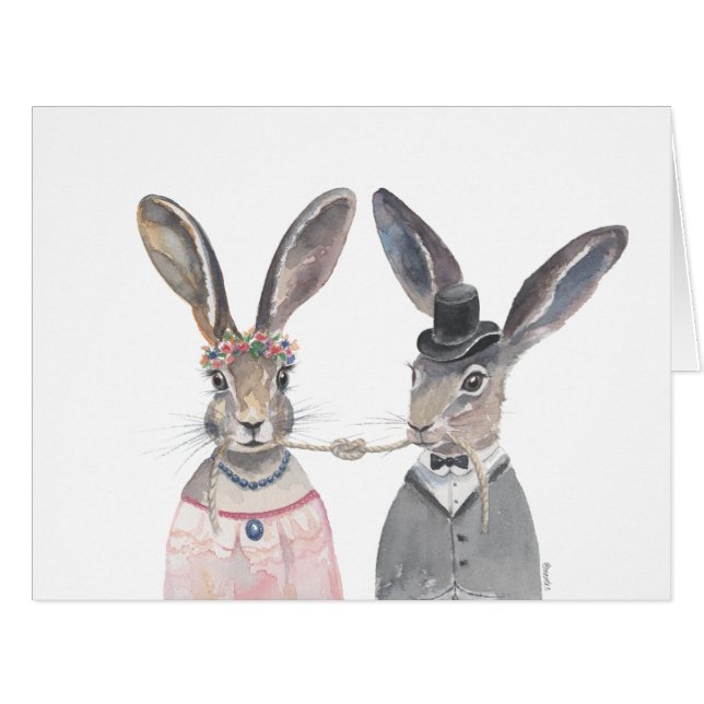 Cartão de casamento "casando " (Frente horizontal)