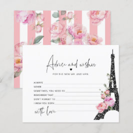 Cartão de casamento com conselhos e votos Paris fl
