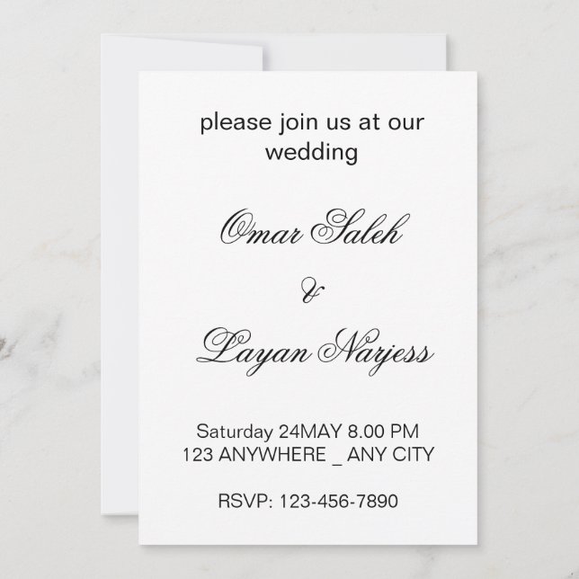 Cartão de Casamento com Desenho de Coração em 3D (Verso)