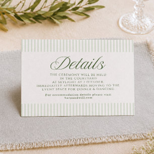 Cartão de Casamento com Detalhes em Listras Verde