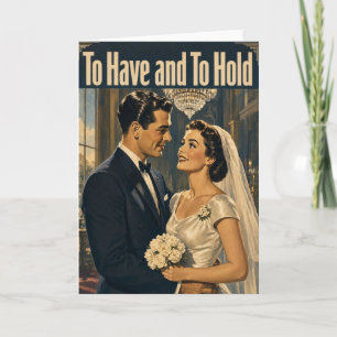Cartão de Casamento com Estilo Antigo Para Ter e P