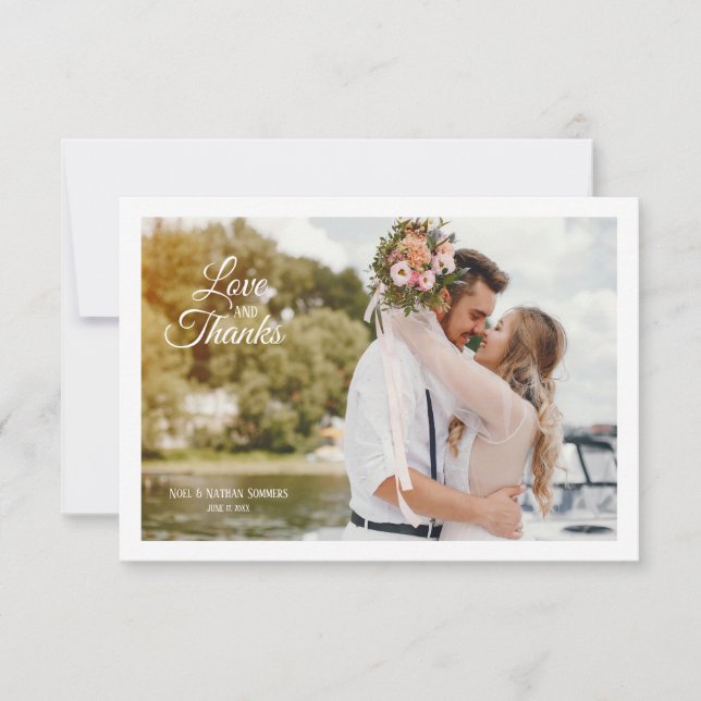 Cartão de Casamento com Foto de Amor e Gratidão (Frente)