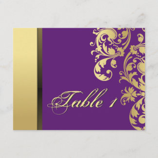 Cartão de Casamento com Número da Mesa - Floral Ro