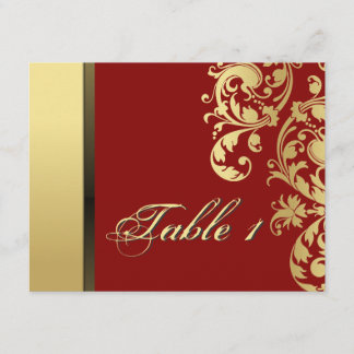 Cartão de Casamento com Número da Mesa - Floral Ve