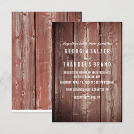Cartão de Casamento com textura Rustic Barn Door