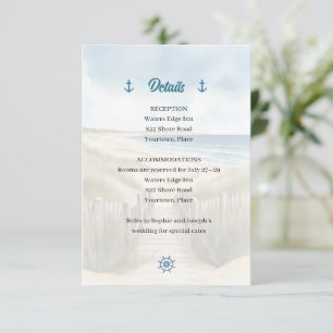 Cartão de Casamento Costeiro em Aquarela na Nova I