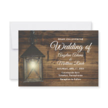 Cartão de Casamento das Luzes Rústicas Elegantes