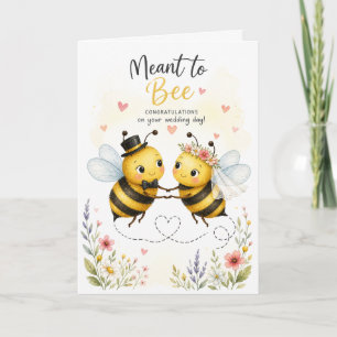 Cartão de Casamento de Abelha de Desenho Animado F
