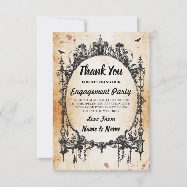 Cartão de casamento de agradecimento de Halloween  (Frente)