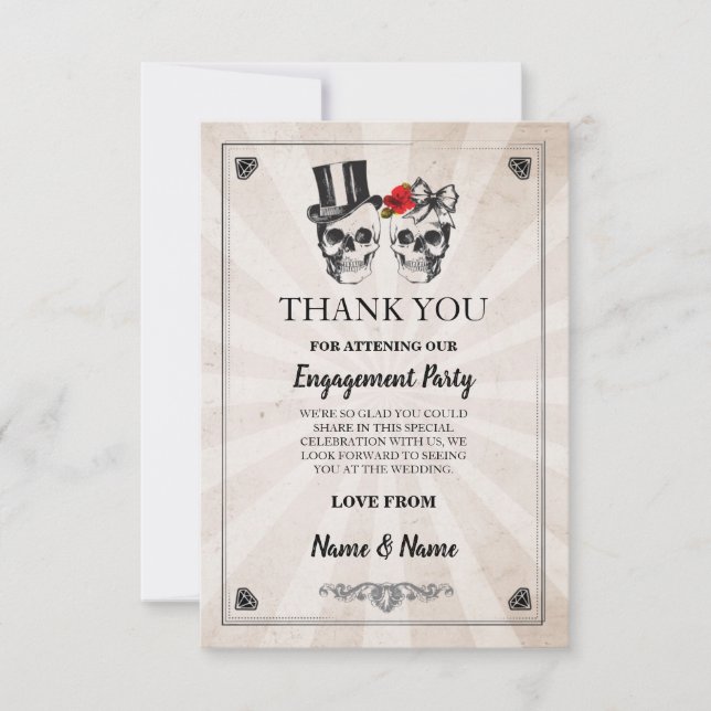 Cartão de casamento de agradecimento do Halloween  (Frente)