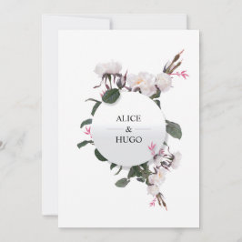 Cartão de Casamento de Amor para Flores Brancas