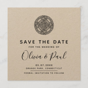 Cartão de casamento de Boho celta Save the Date