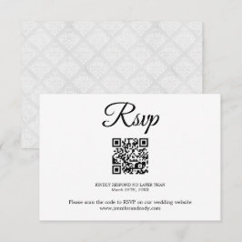 Cartão de Casamento de Código QR RSVP RSVP do Dama