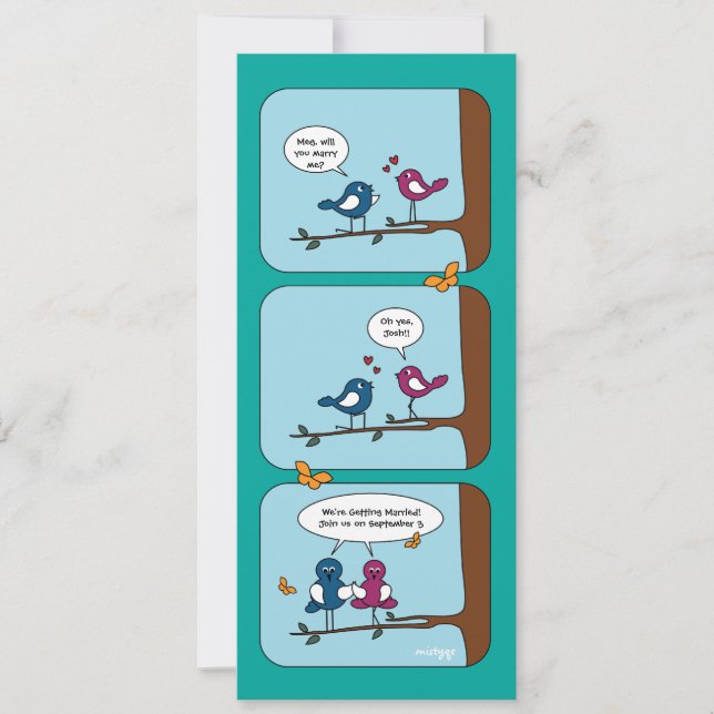 Cartão de Casamento de Data de Salvamento de Pássa (Frente)