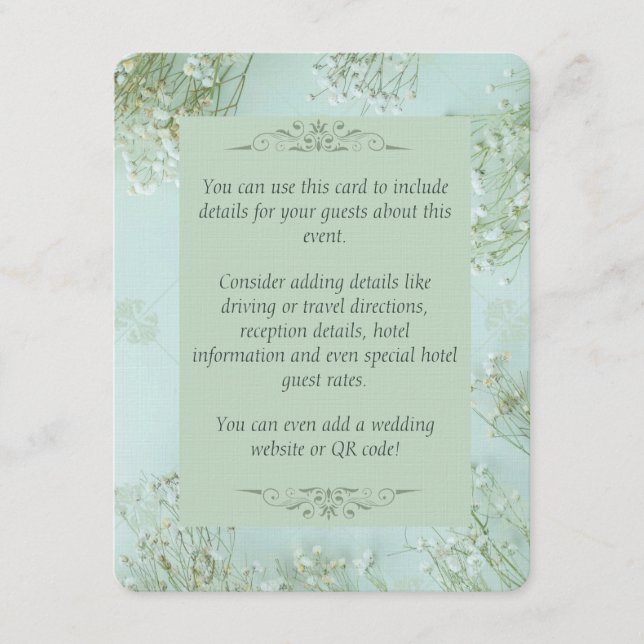 Cartão de Casamento de Flores Brancas Pastel (Frente)