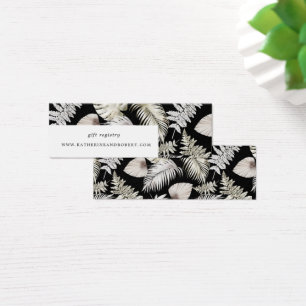 Cartão de Casamento de Folhagem Tropical Silver Lu