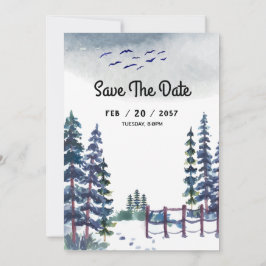 Cartão de Casamento de Inverno na Montanha Save th